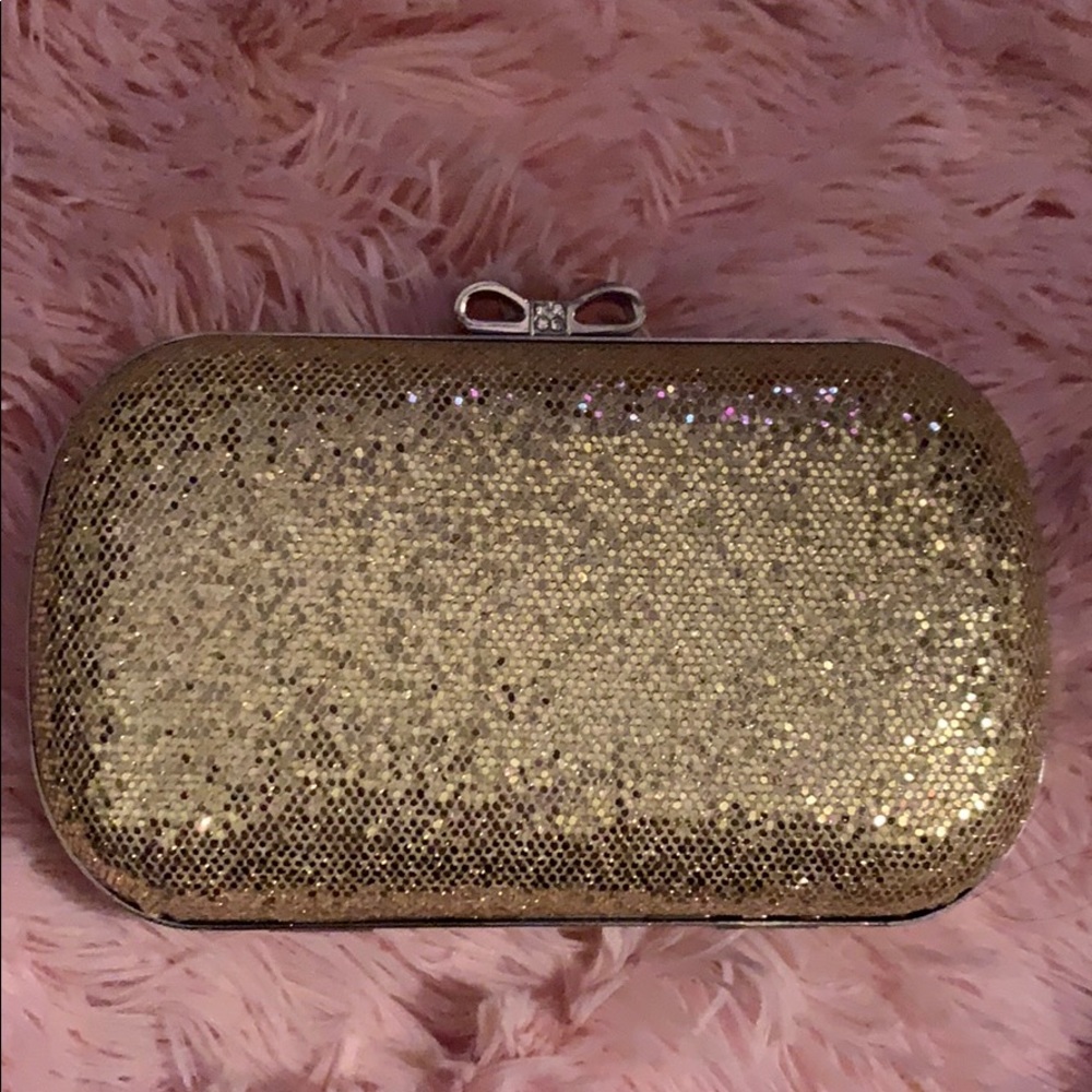 Bow gold clutch NEW